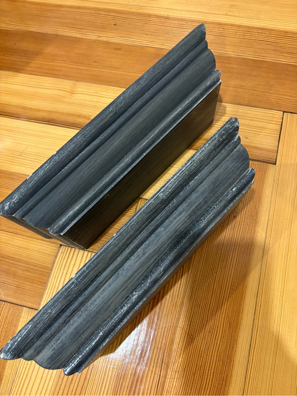 Gray Decorative Wood Floating Shelves - Pair